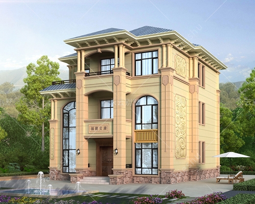 永云新款AT2806新農村三層歐式高檔復式樓自建別墅全套建筑設計圖紙