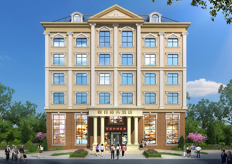 衡南6層度假商務酒店建筑外觀及施工圖紙定制設計